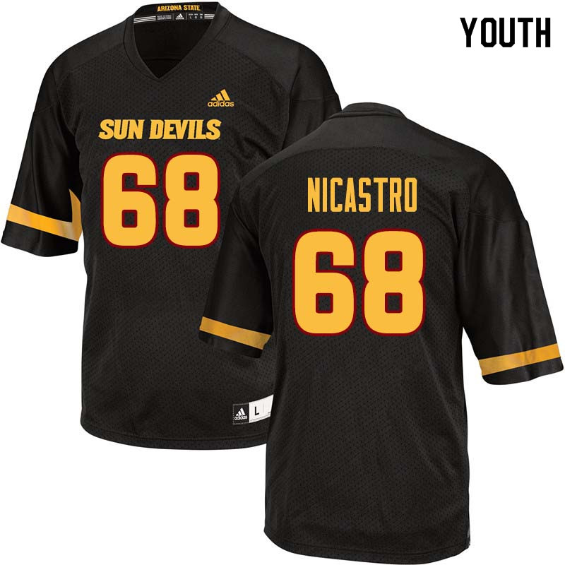 Youth #68 Anthony Nicastro Arizona State Sun Devils College Football Jerseys Sale-Black
